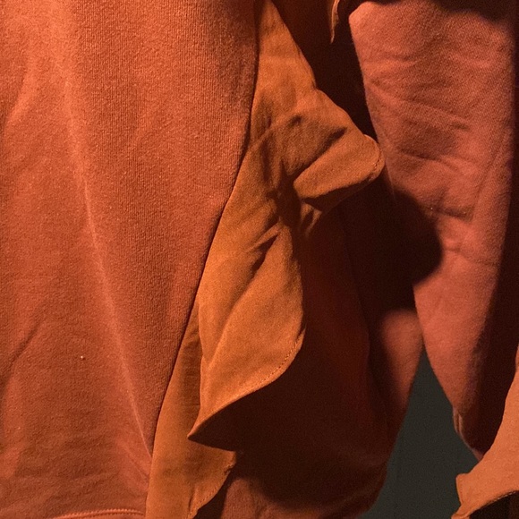 a new day Rust Ruffle Sweatshirt - Picture 4 of 4